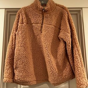 Elodie Faux Fur Half-zip Pullover